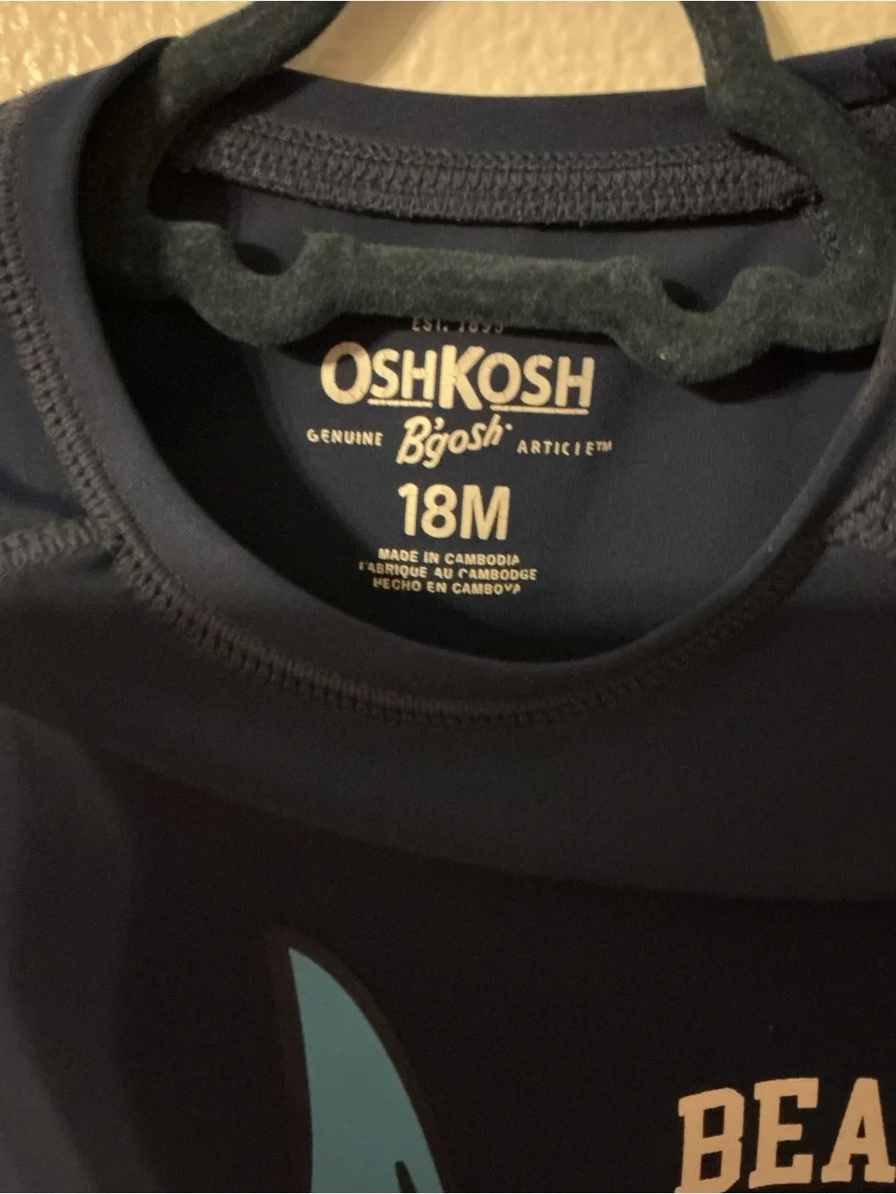 OshKosh B'gosh Navy Shark 'Beach Ready' Rashguard with Orange Sunglasses
